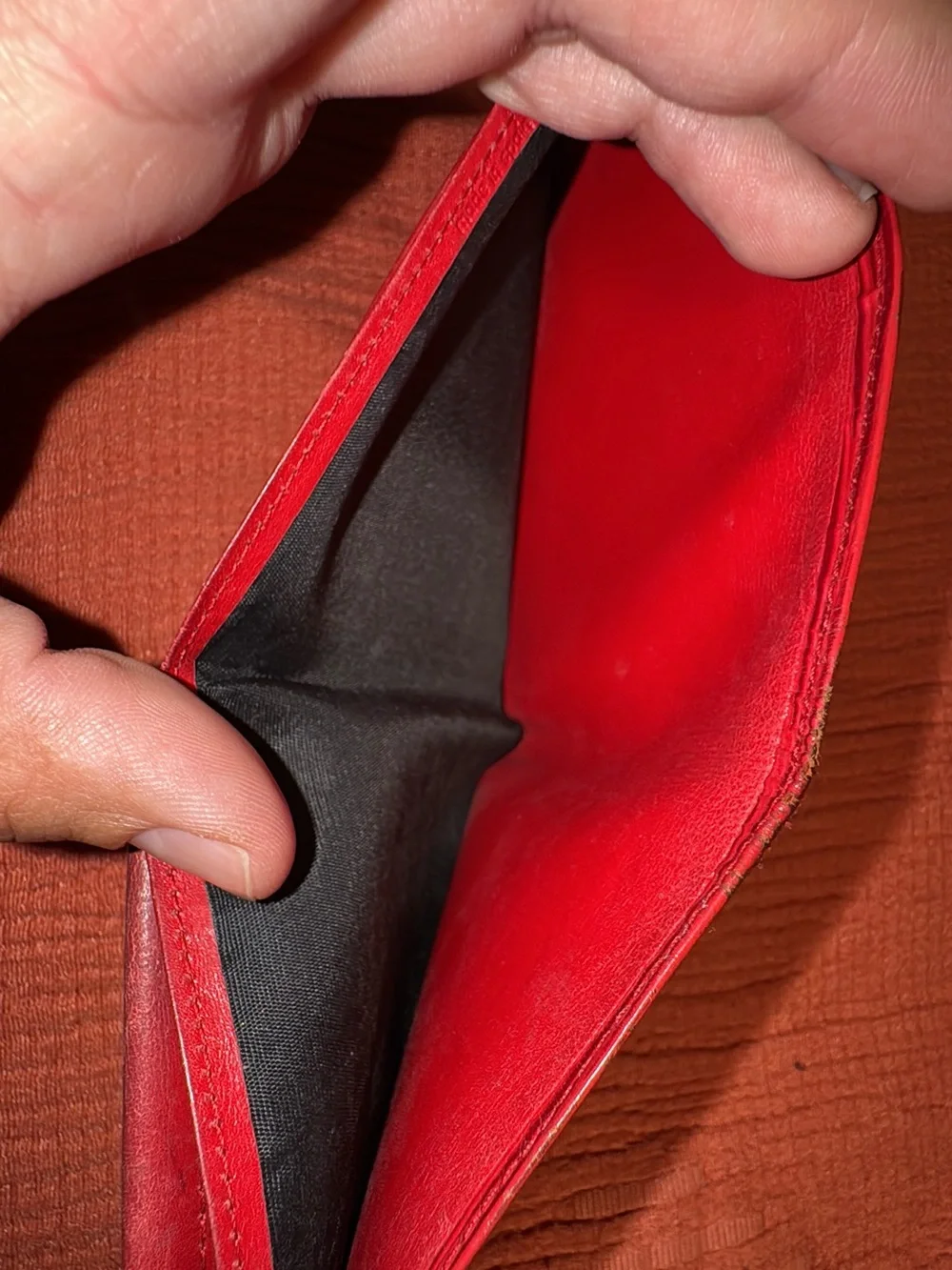 Louis Vuitton Red Epi Leather Bi-Fold Wallet